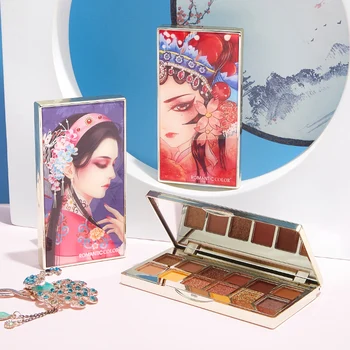 

12 Colors Eye Shadow Palette Makeup Cosmetics Eyeshadow Romatic Color Chinese Ancient Classic Style Makeup Palette Metallic