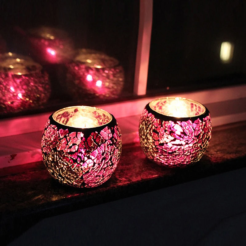 Лампы в форме свечи чай светильник держатель стекло ручной работы подсвечни...