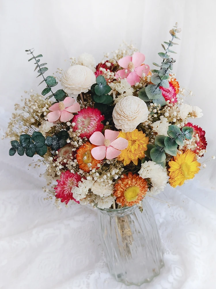 

Wheat Rabbit Tail Grass Dried Flower Bouquet DIY Flower Living Room Gradient Lagurus Ovatus Wedding Home Decoration