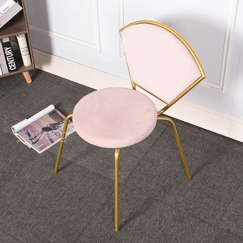 

Northern Europe Ins Style Chairs Concise Modern Household Wrought Iron Dressing Chairs Leisure Chair Time Dining Chair