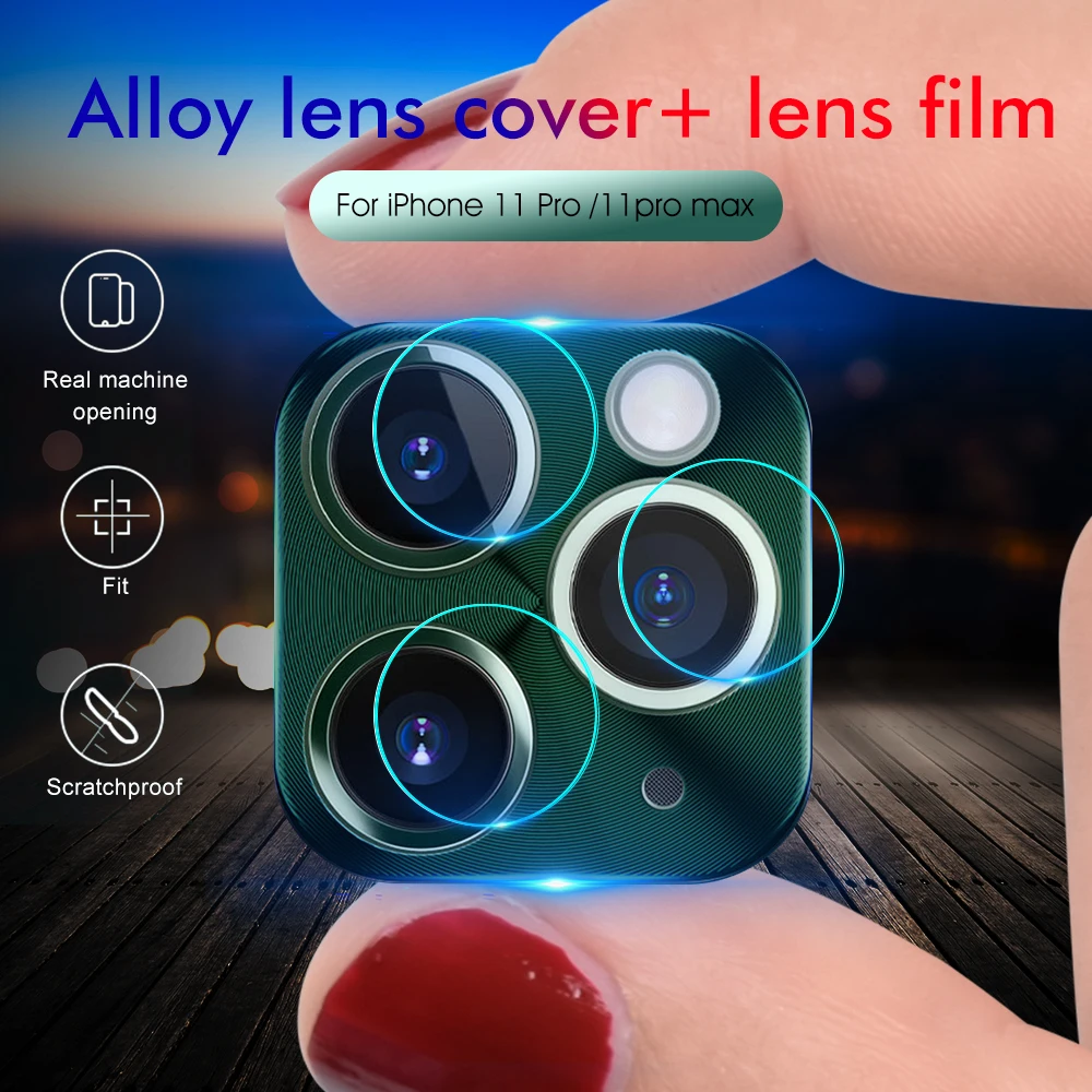 Металлический защитный чехол для камеры и объектива Flim Для iPhone 11 pro max 2019 задняя
