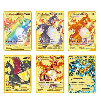 BANDAI Pokemon металлическая карточка Пикачу Чаризард Mew коллекционная волшебный эльф