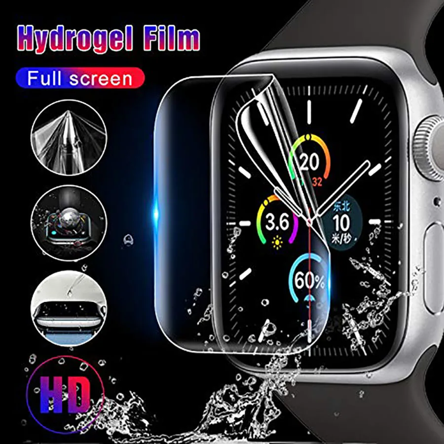 9D изогнутая Гидрогелевая пленка для iWatch Apple Watch Series 2/3/4/5 38 мм 42 40 44 Полная мягкая