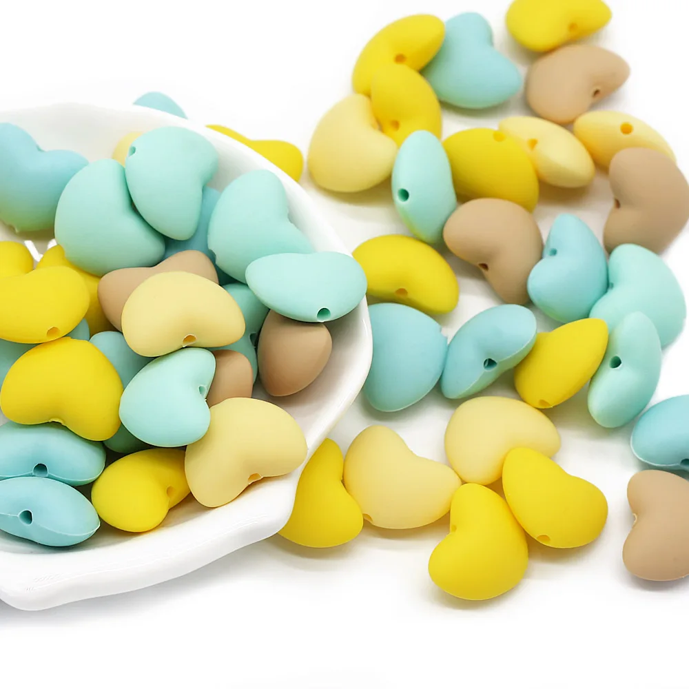 Cute-Idea Food grade Baby Silicone Beads 10PCs Baby tooth health Nursing beads Baby Pacifier Chain Toys accessories Baby goods 2