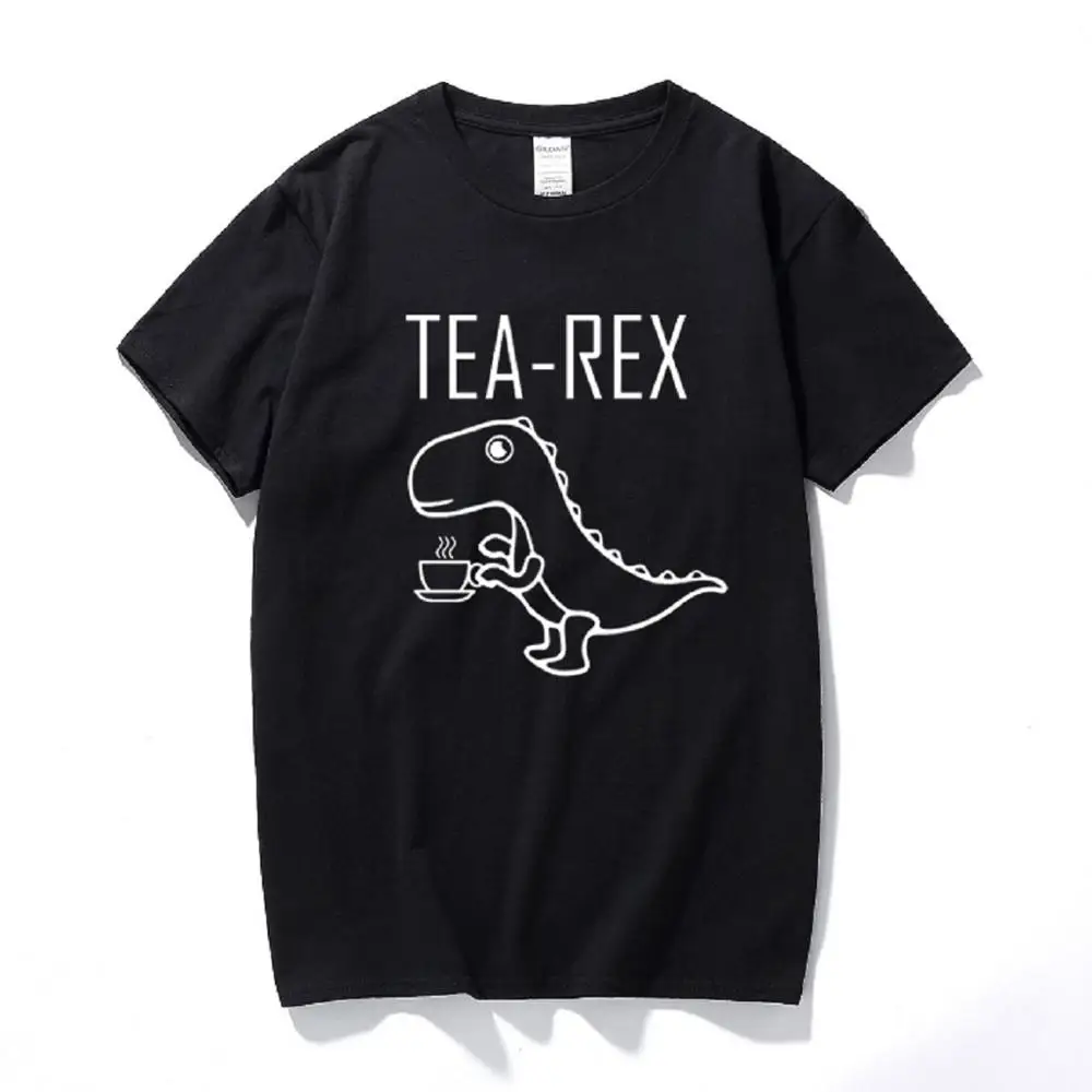 Tea rex Мужская футболка смешная шутка каламбур Юрского периода динозавр напиток