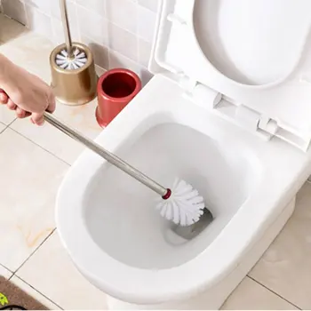 

Stainless Steel Toilet Brush Cleaning Brush Plastic Spiral Design Strong And Sturdy Bathroom Cleaning Tools