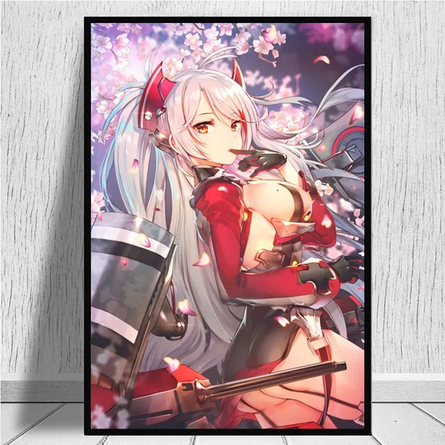 Холст рисунок "Север" Wall Art Azur Lane Prinz Eugen с проектом аниме HD эротический постер модульная фотографии модульный Декор для дома без рамки - Цвет: Nordic UU300-03