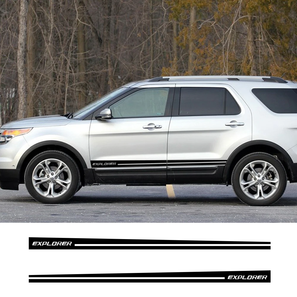 2 шт. для Ford Explorer Автомобильная боковая полоса наклейка DIY Автомобильная виниловая пленка гоночные спортивные наклейки Стайлинг автомобильные принадлежности для тюнинга