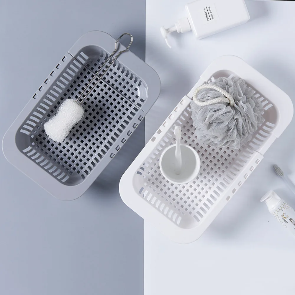 

Kitchen Retractable Sink Drain Basket Plastic Dish Rack Vegetables Filter Water Baskets Large Capacity Storage Organizer