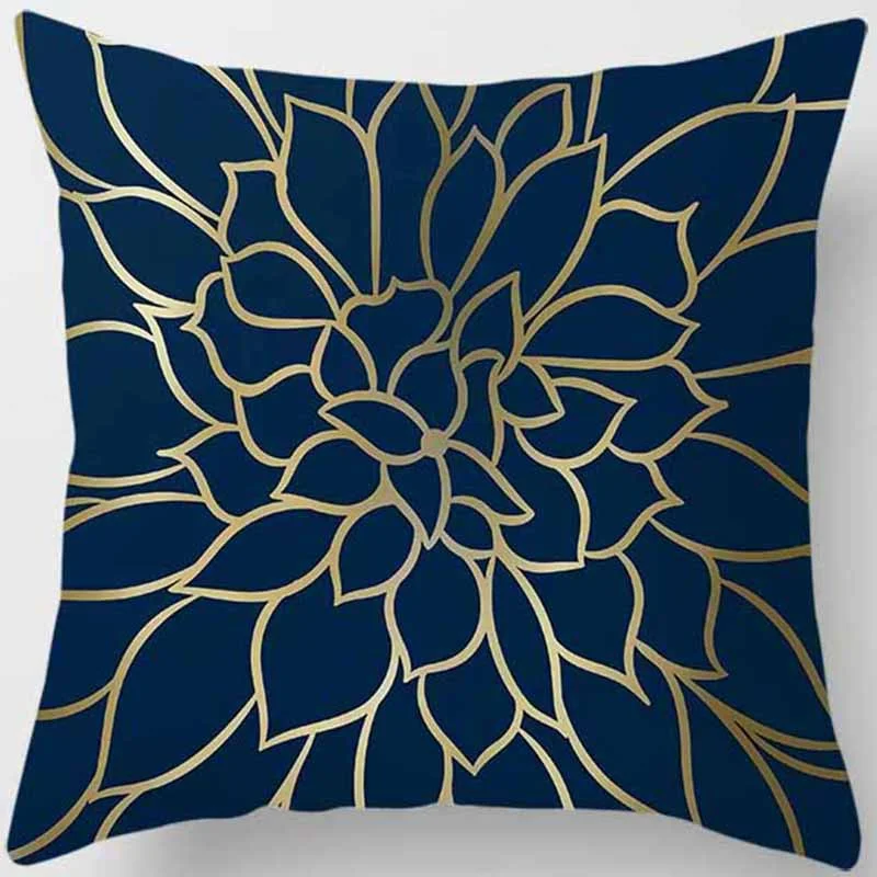 블루 톤 인쇄 사각형 베개 커버, 가정 장식, 자동차 소파 쿠션 커버 60X60CM funda de almohada
