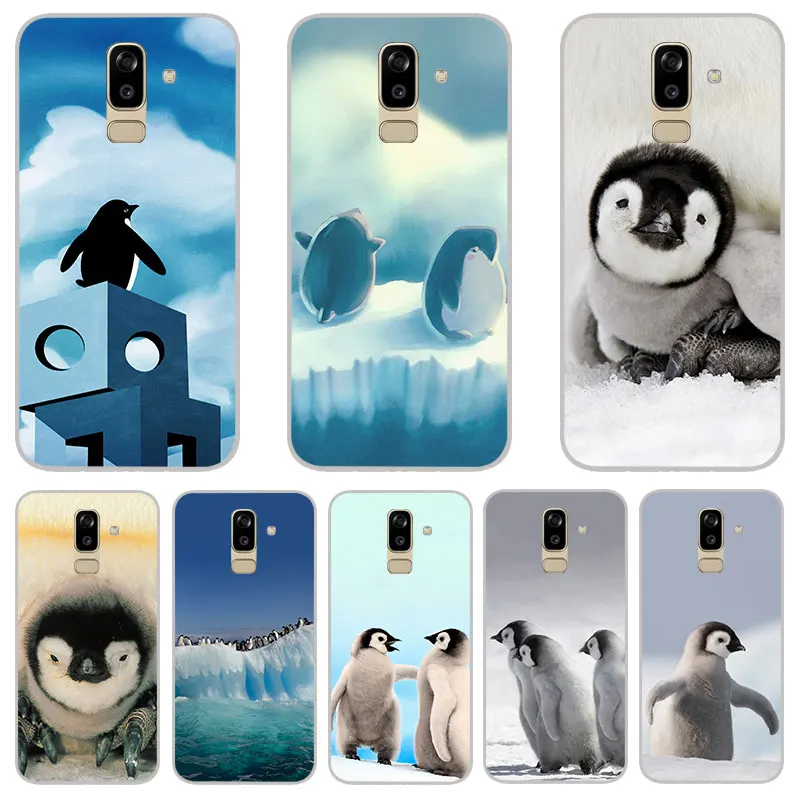 cute Penguin Matte Silicone Cases For Samsung galaxy J3 J5 J7 A3 A5 A7 2016 2017 TPU Phone Case back Cover |
