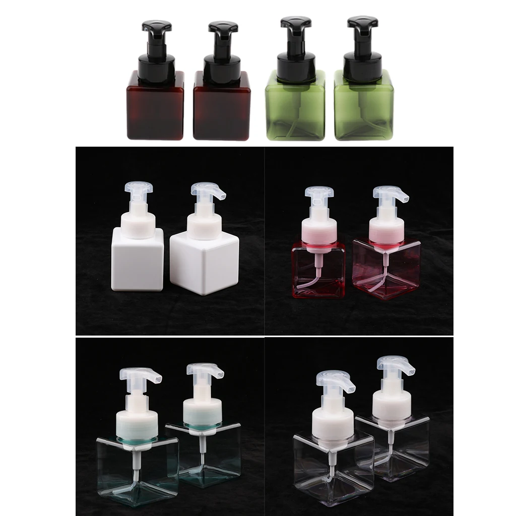 12 Pieces 250ML Square Plastic Foaming Soap Dispensers Mousse Foam Bottles, with Pumps