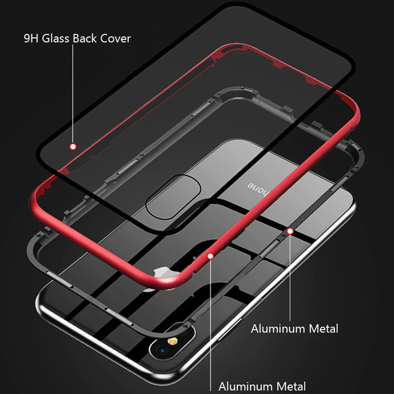 Металлический бампер чехол для iPhone X 8 7 Plus Встроенная Магнитная откидная рамка оболочка задняя крышка для Apple iPhone 7 8 бампер 7 Plus 8Plus