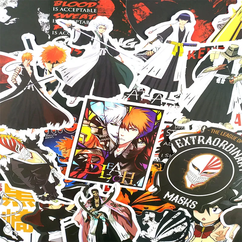 50 шт. BLEACH граффити наклейки японского аниме для скейтборда элементы стайлинга для ноутбука и автомобиля багаж водонепроницаемые наклейки для подарка