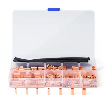 

486Pcs 1-16mm² Red Copper GT Tube Connector Wire Connecting Terminal Solder Sleeve Tube Electrical Wire Insulated Crimping Butt