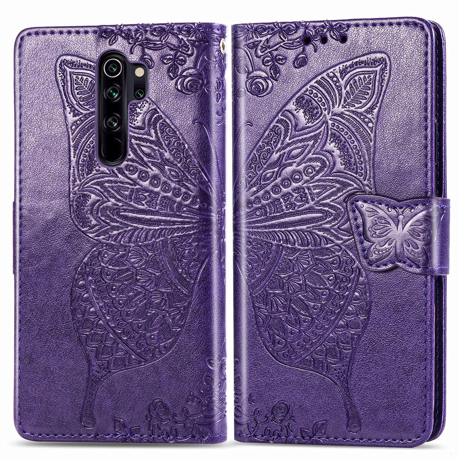 deep purple Для Xiaomi Redmi Note 8 Pro глобальная версия Чехол бампер 3d-силикон Роскошный PU Чехол-кошелек Чехол Redmi Note 8 Pro задняя крышка - Цвет: deep purple