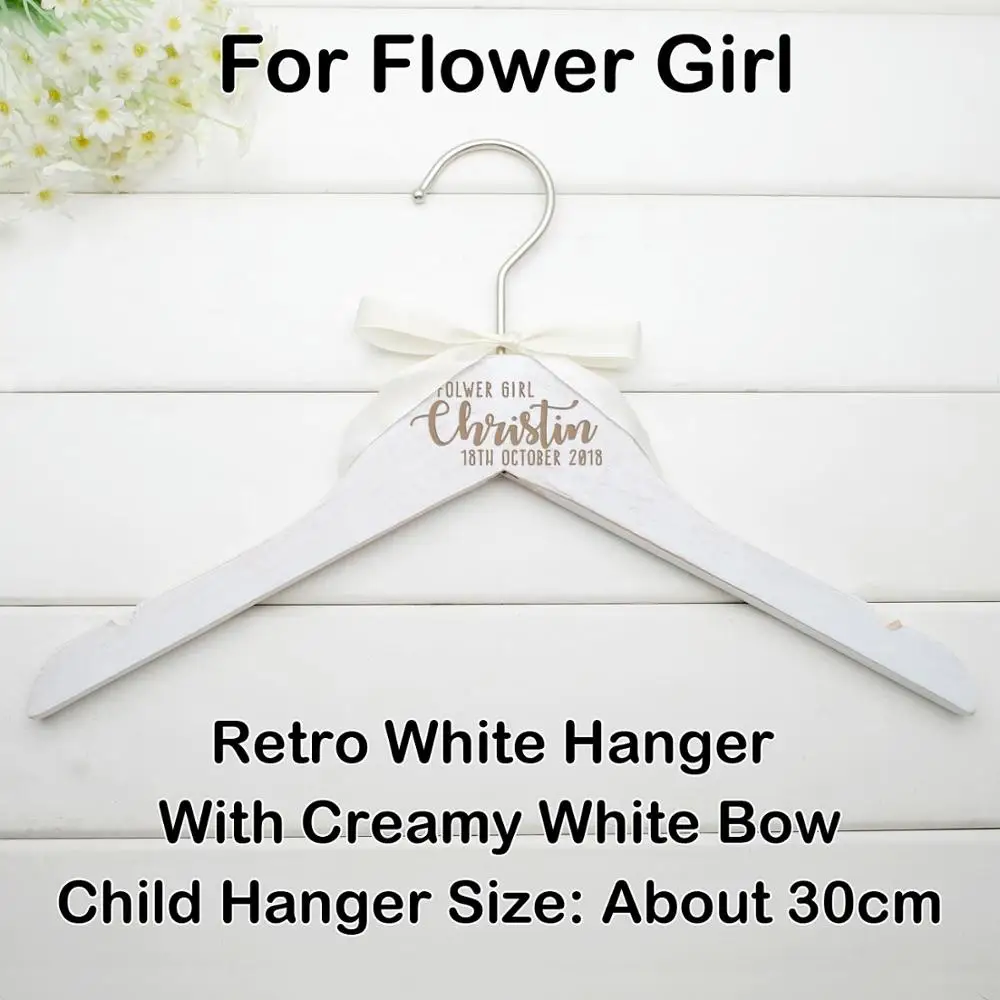 For Flowe Girl Заказная Свадебная Вешалка, персонализированная Свадебная Вешалка, подарок подружки невесты, Выгравированная свадебная одежда, вешалка для платья - Цвет: For Flowe Girl