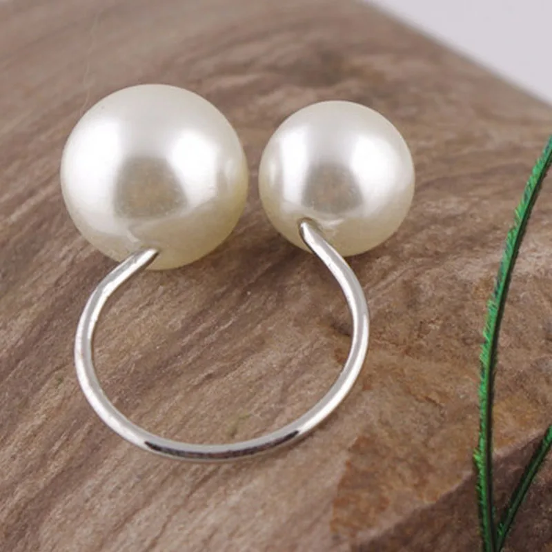 

Cute Lovely U-shaped Pearl Ring Opening Adjustable Size Ring Elegant Adjustable Girls Ring Gift Clothes Accessories
