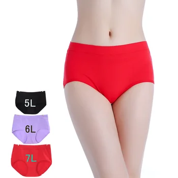 

5pcs/lot Plus Size Women Underwear 5XL-7XL Cotton Panties High Quality Underpants Mid Waist Breathable Lady Briefs 30