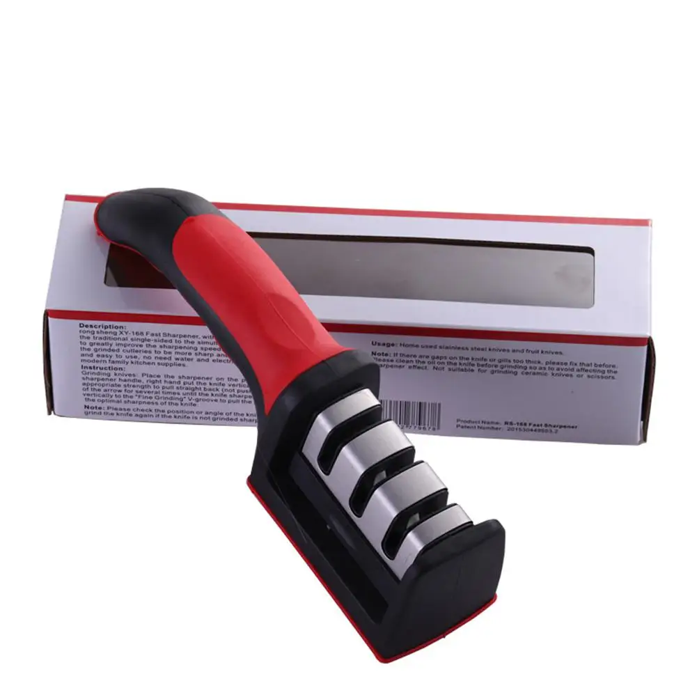 01-English Box 02 HobbyLane 3 в 1 Многофункциональный ручной Кухня точилка Портативный дома Ножи точилка около 150 г - Цвет: 01-English Box 02