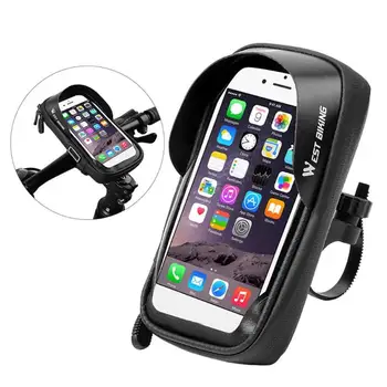 

WEST BIKING Solid Color Waterproof Bicycle Phone Touch Screen Shockproof Black Bags Mountain Road Bike Handlebar Bags