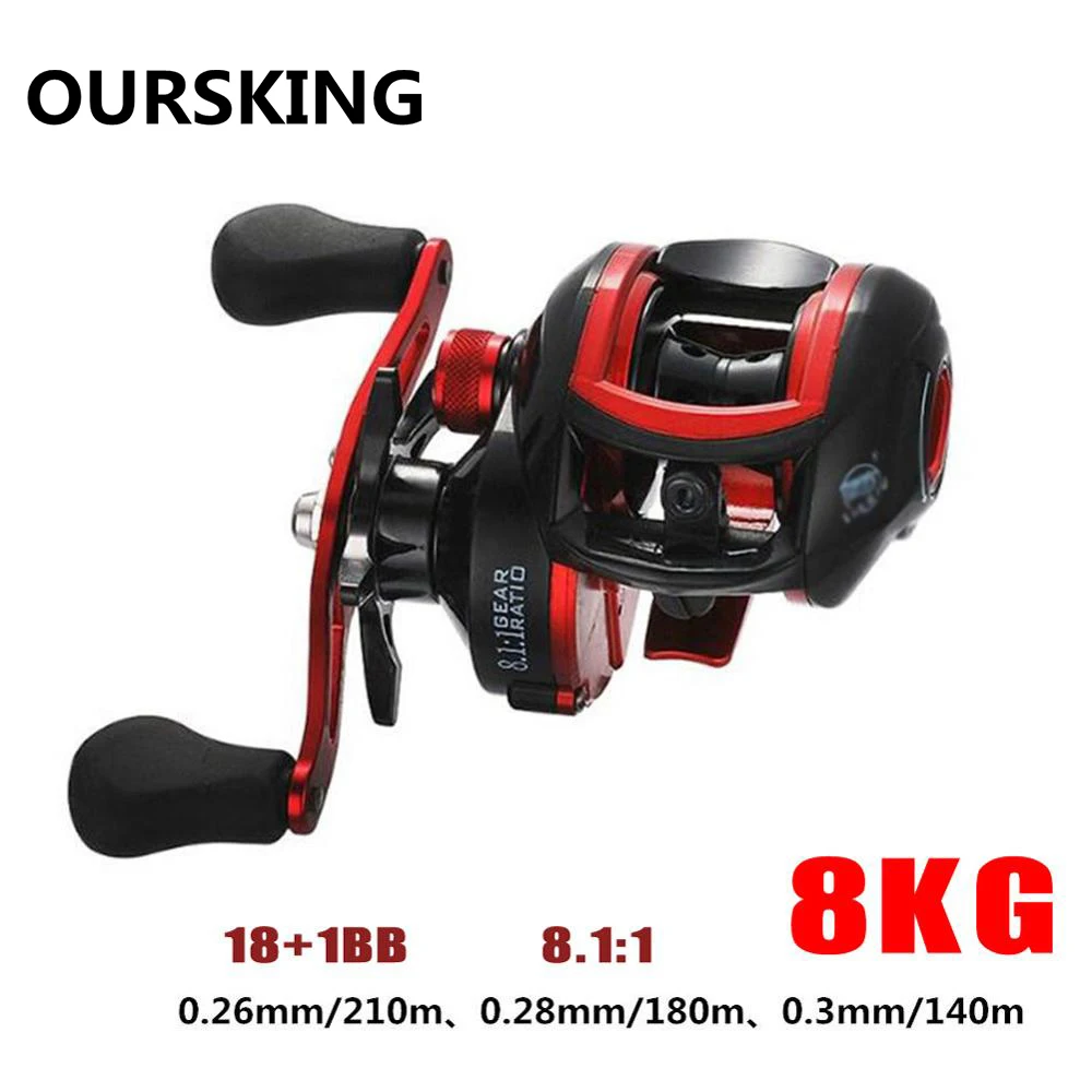 OURSKING 18 * 1BB металлическая катушка для ловли рыбы 8 1: 1 длинная съемка левая/правая
