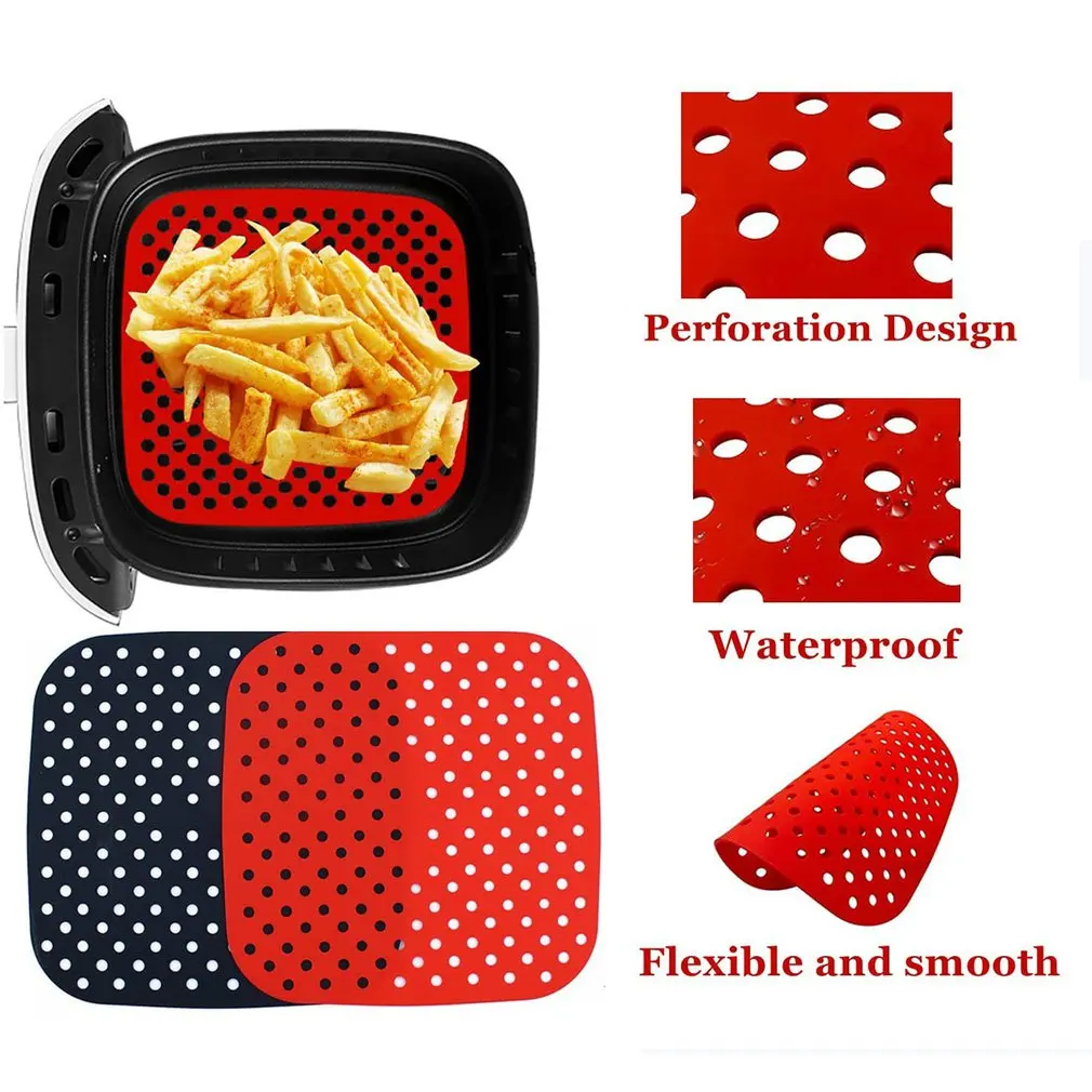 Reusable Square Air Fryer Silicone Accessories Air Fryer Non stick