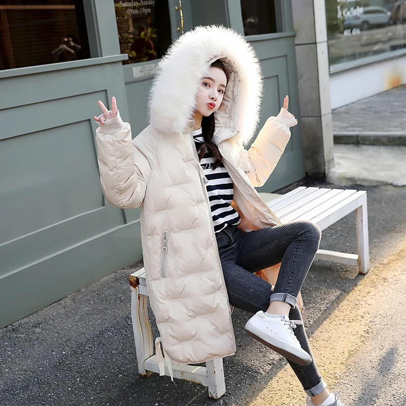 

Long Sleeve Cotton-padded Clothes Hooded Mid-length 2018 Winter Fashion Comfortable Simple Cool Zipper