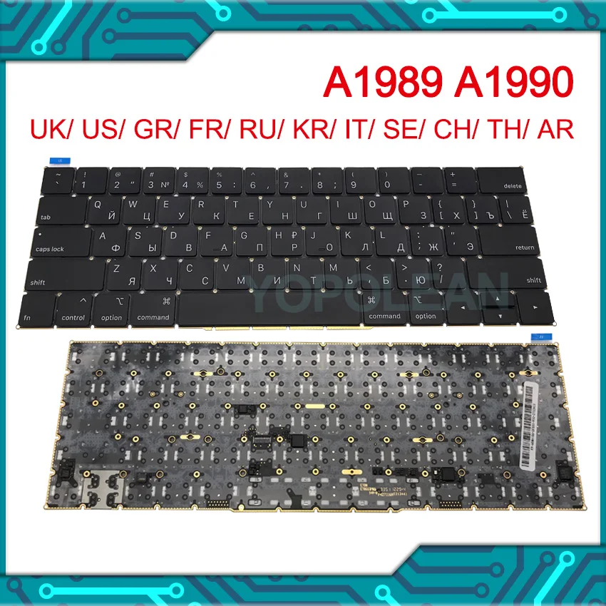 Клавиатура A1989 A1990 для Macbook Pro 13 дюймов оригинальная русская французская Корейская