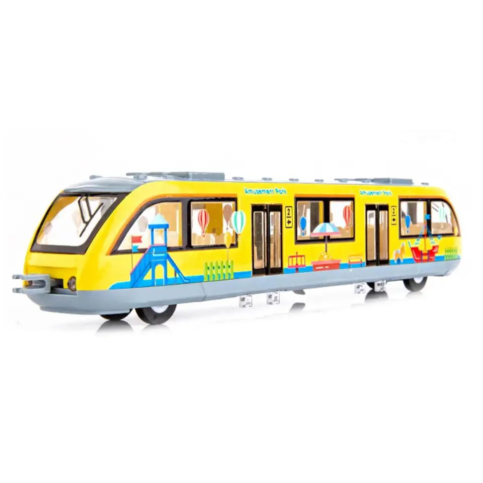 chlius City Rail Car Toy Alloy Subway Train Model With Light And Sound Simulation Train Toy With Pull Back Function For Children