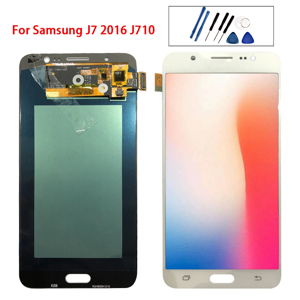 AMOLED 5 ''ЖК-для SAMSUNG Galaxy J7 2016 ЖК-дисплей с сенсорным экраном J710FN J710F J710M в сборе