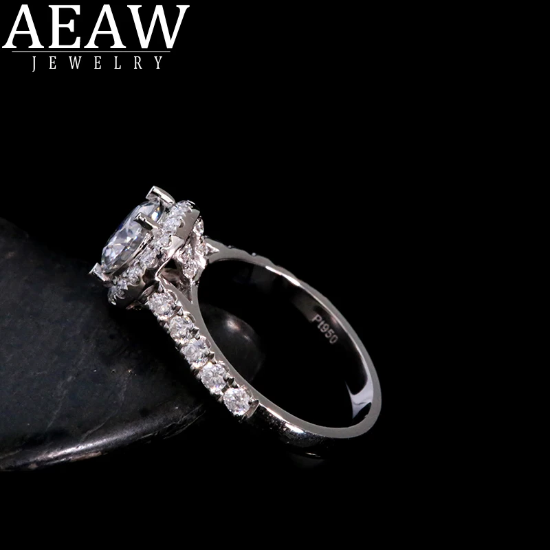 AEAW 6,5 мм 1.0ct круглая огранка 14 к Белое золото Желтое золото Муассанит кольцо оригинальные ослепительные ювелирные изделия для девушек для женщин
