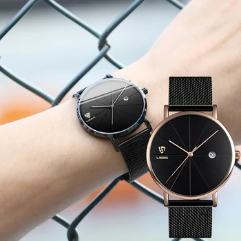 

Men Quartz Wrist Watch Round Dial Simple Gift with Mesh Strap for Business hh88