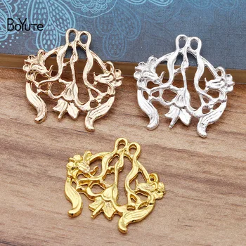

BoYuTe Wholesale 20Pcs Metal Alloy 31*31MM Flower Branch Jewelry Materials Diy Hand Made Accessories Parts