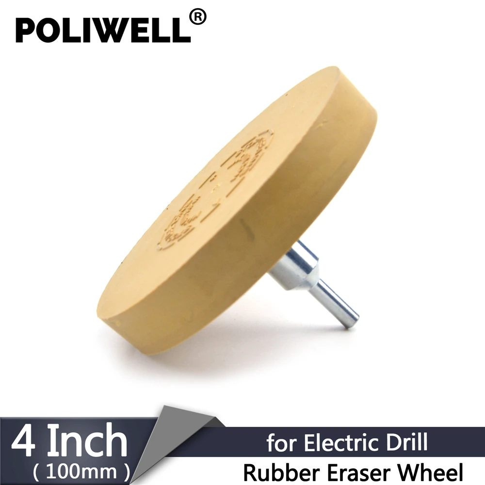

4 Inch Rubber Eraser Wheel with 6mm Adapter Pinstripe Adhesive Remover Car Vinyl Decal Graphics Stickers Removal Tool for Drill