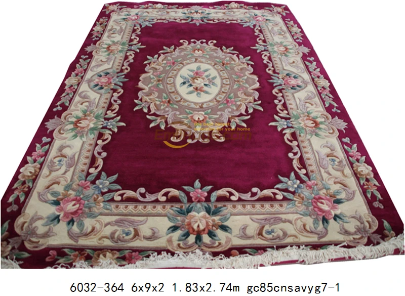 6032-364 6x9 Savonnerie runner ковер китайский французский около 6' X 9' ручной вязки толстый плюш Savonnerie - Цвет: 6032-364 6x9