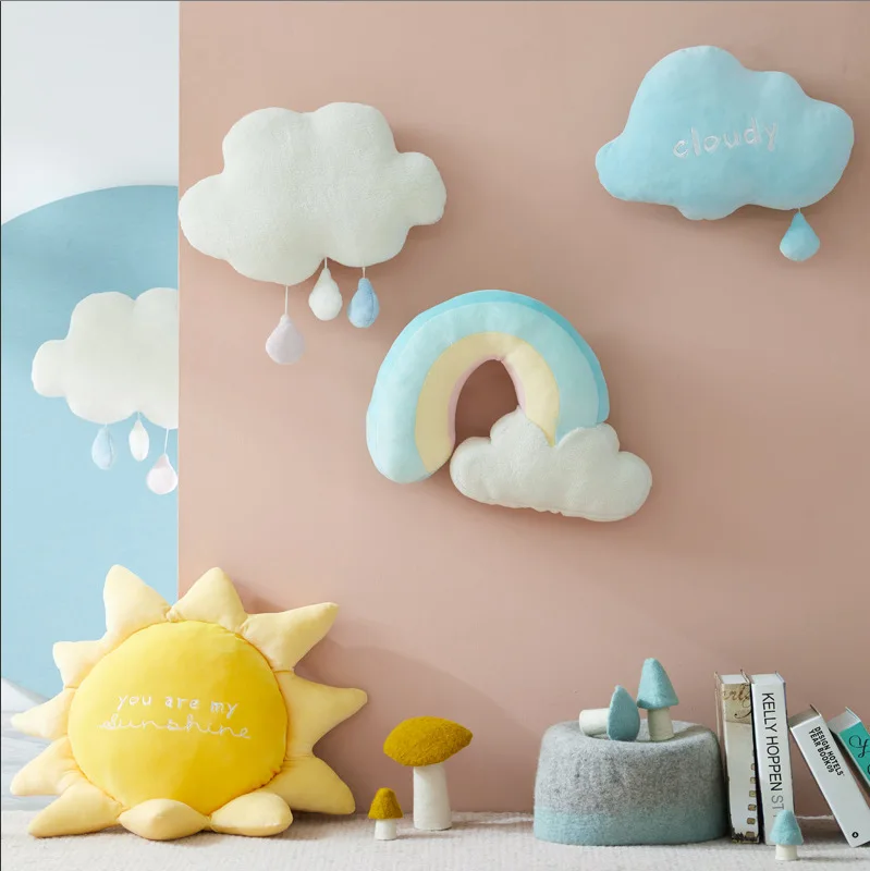 

New Arrival plush pillow Stuffed Rainbow Sun Cloud toy home decoration Cute creative weather soft pillow kids toys gift