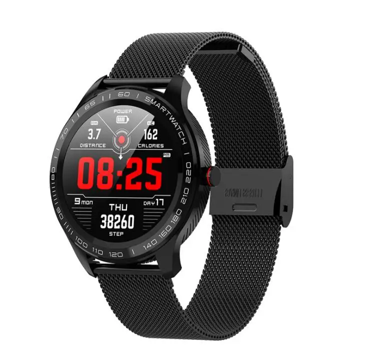 Black Metal L9 Смарт часы ЭКГ сердечный ритм звонки напоминание полный сенсорный Smartwatch IP68 Водонепроницаемые часы для мужчин для Android IOS PK L7 GT2 - Цвет: Black Metal