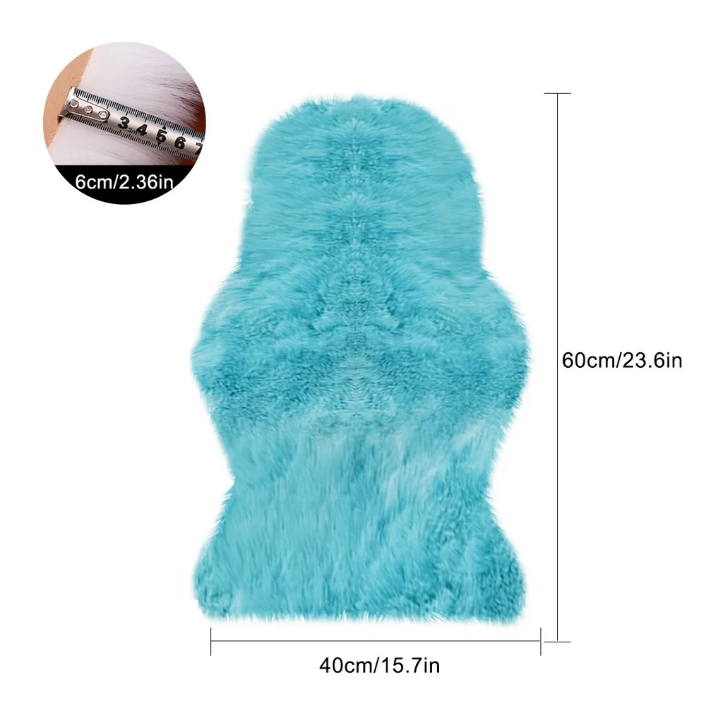 40x60cm lightblue Мех искусственный овчина ковер моющееся сиденье коврик пушистые ковры ворсистая шерсть мягкие теплые ковры для гостиной спальни искусственный коврик - Цвет: 40x60cm lightblue