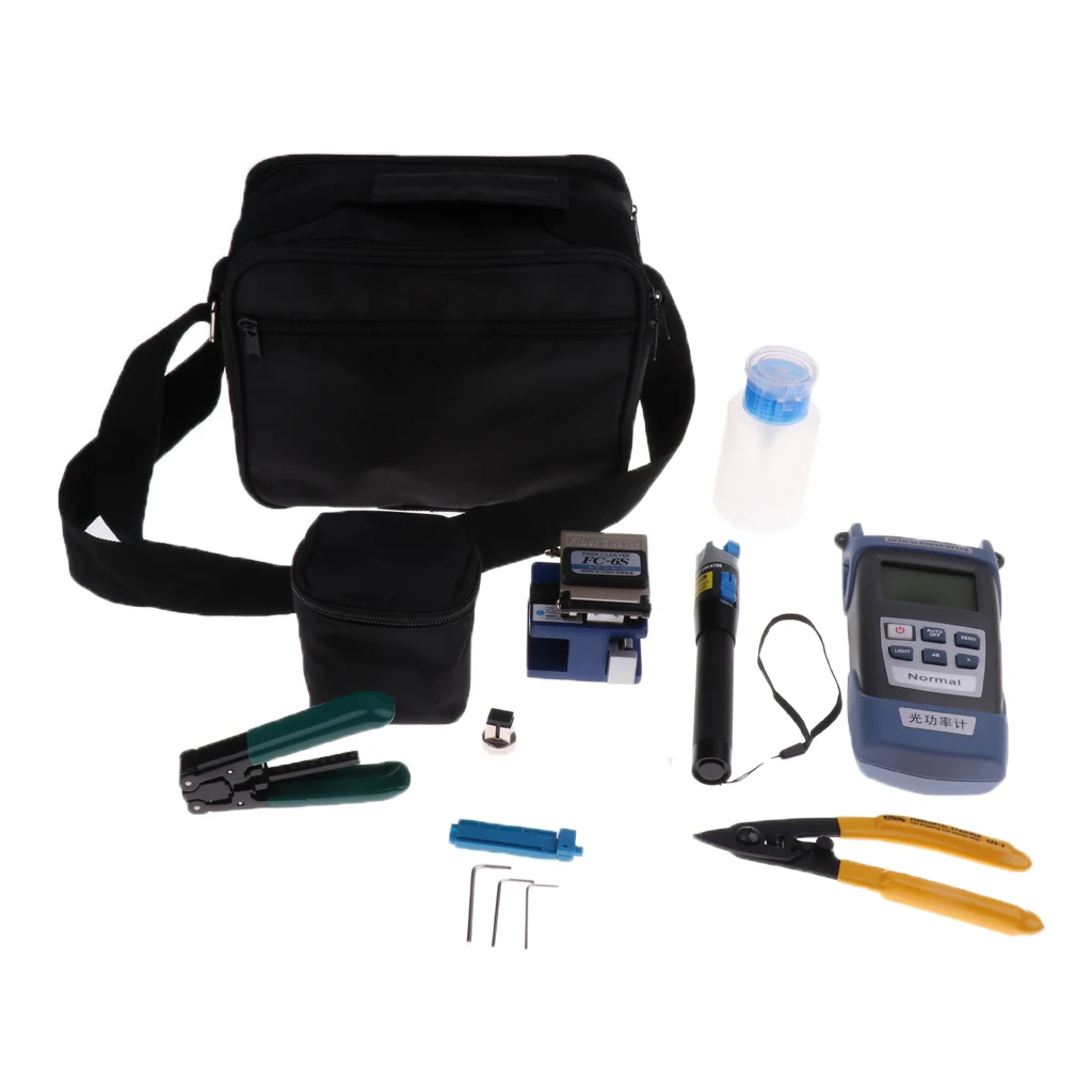 

9 In 1 FC-6s FTTH Splice Fiber Optic Tool Kits Fibre Stripping Fiber Cutter