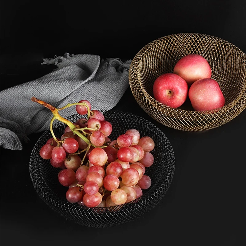Wrought Iron Storage Basket Nordic Creative Double Fruit Basket Modern Living Room Home Dried Fruit Candy Biscuit Storage Box