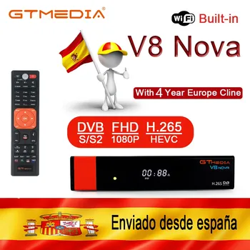 

GTMedia V8 Nova Full HD DVB-S2 Satellite Receiver 4 Year Europe Cline 6 line Same Freesat V9 Super Upgrade From Freesat V8 Super