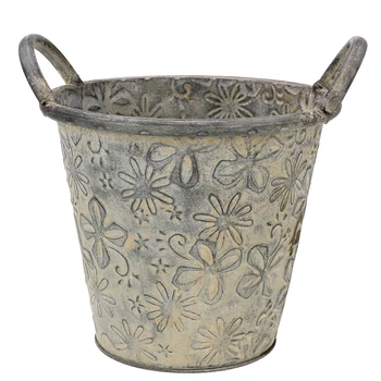

Retro Iron Flower Buckets Metal Handicraft Watering Plant Flowers Pot Flower Vase Photography Props Home Decor Balcony Floral