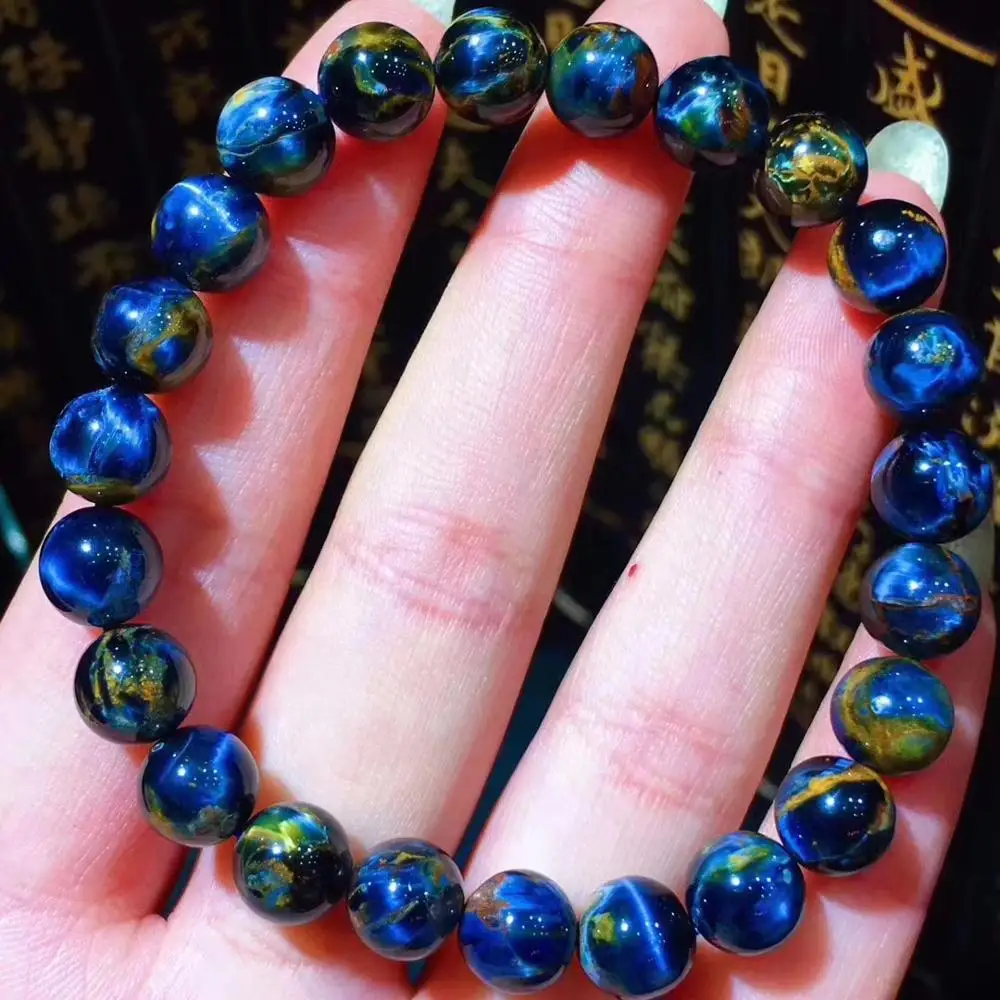 

8mm Natural Blue Pietersite Bangle Bracelet Round Beads Bracelet Women Men Stretch Crystal Blue Namibia Stone AAAAA