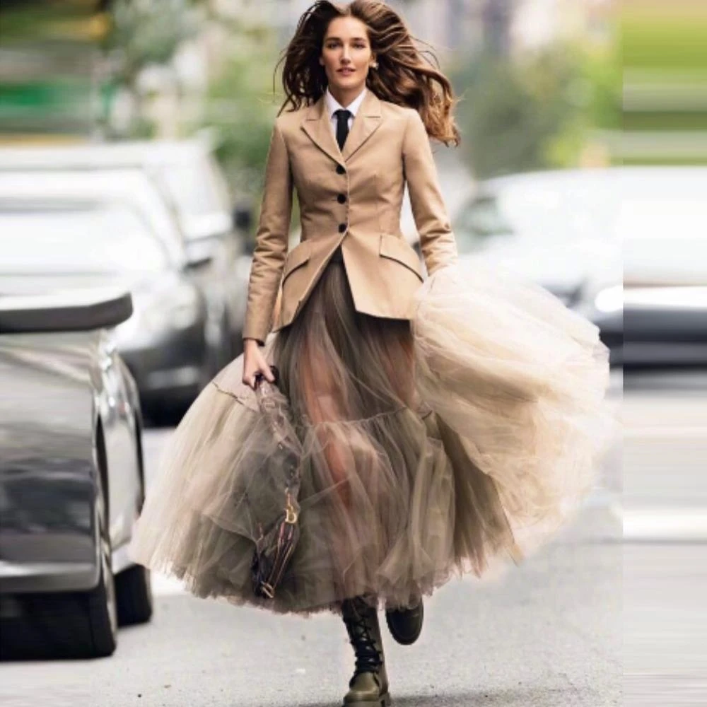 Traje de faldas de tul para mujer, moda, falda larga de tul Maxi transparente, para fiesta y graduación, - AliExpress