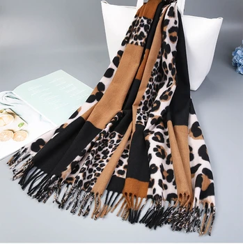 

Winter Warm Scarves Shawls print Fashion Cashmere Brushed Pashmina Leopard 200*70cm Ladies Neck Scarf Hijab Echarpes chales