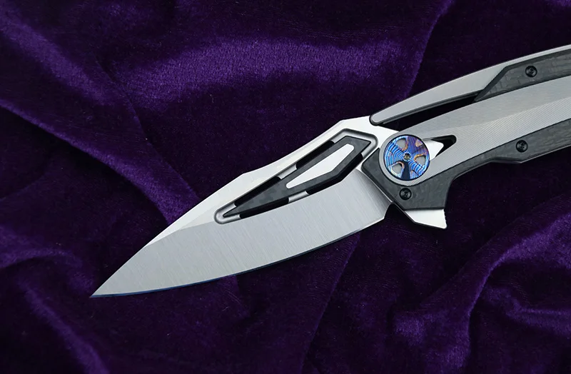 LOVOCOO ZT0999 Флиппер складной нож для ежедневного использования, M390 лезвия CF titanium ручка нож для охоты и кемпинга Фруктовый нож, инструмент для повседневного использования