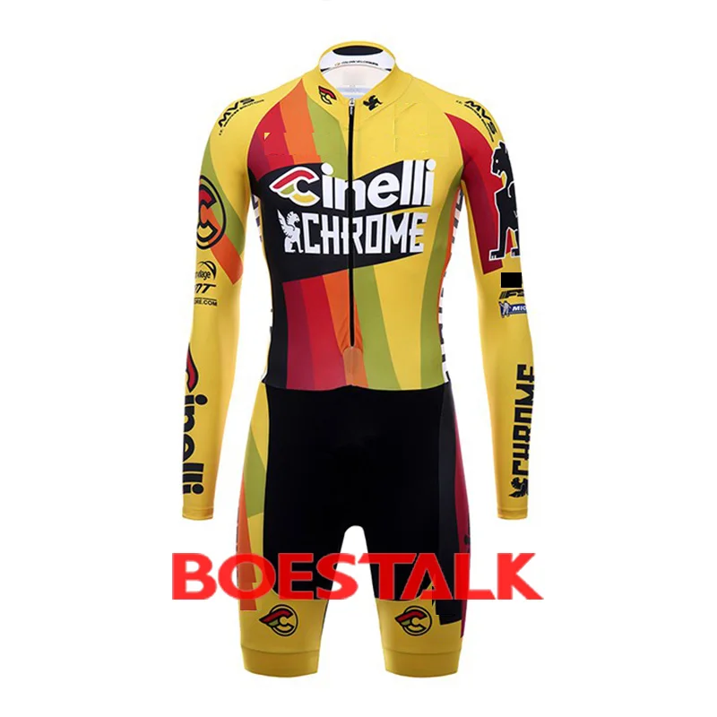 skinsuits 1 USA-CINELII облегающий костюм для триатлона, осенняя одежда для велоспорта, мужские костюмы из лайкры с длинным рукавом, одежда для тела, профессиональный комбинезон, дорожная одежда - Цвет: skinsuits 1
