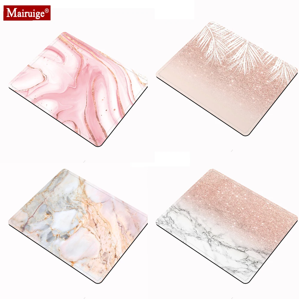 

Pink Mousepad 18x20cm Marble Texture Pattern Simplicity Small Mouse Mat Office Desk Mats Computer Mouse Pad Gaming Pc