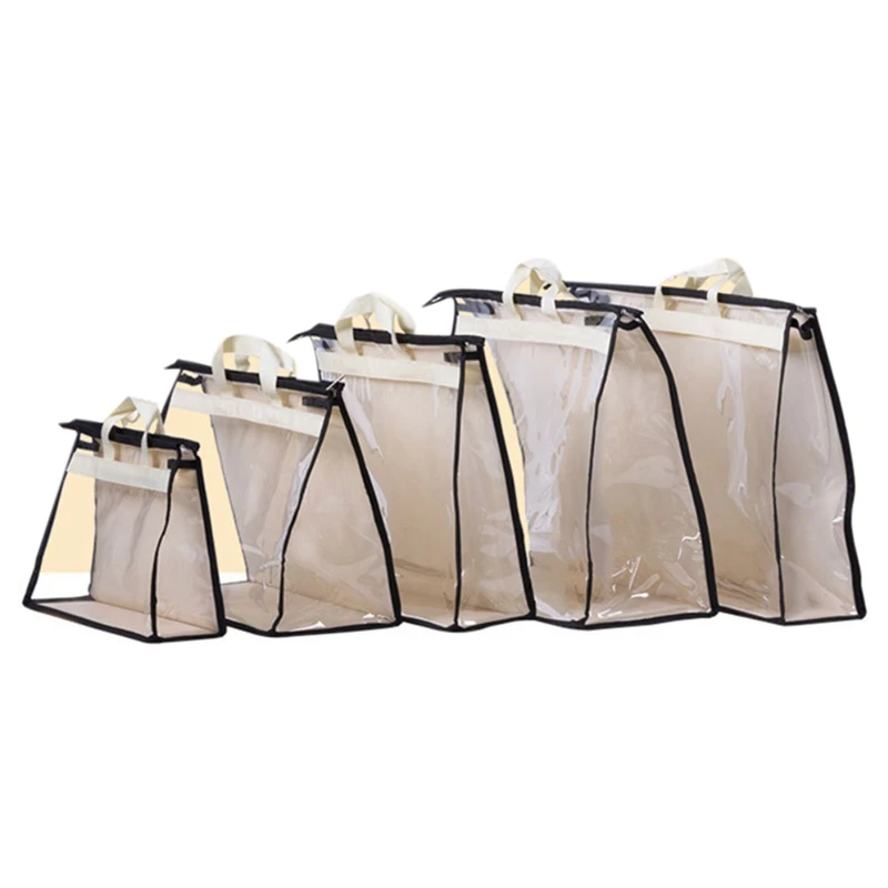 Breathable Clear Women Purse Handbag Dust Cover Craft Storage Bag with Zipper for Moisture Proof Protector Travel Organizer | Дом и сад